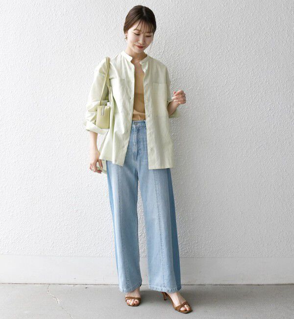 SHIPS any「SHIPS any:〈洗濯機可能〉リネン ミックス スタンドカラー ポケット シャツ 25SS 2」|シャツ・ブラウス|