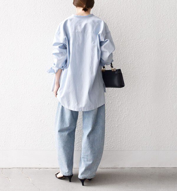 SHIPS any「SHIPS any:〈洗濯機可能〉リネン ミックス スタンドカラー ポケット シャツ 25SS 2」|シャツ・ブラウス|