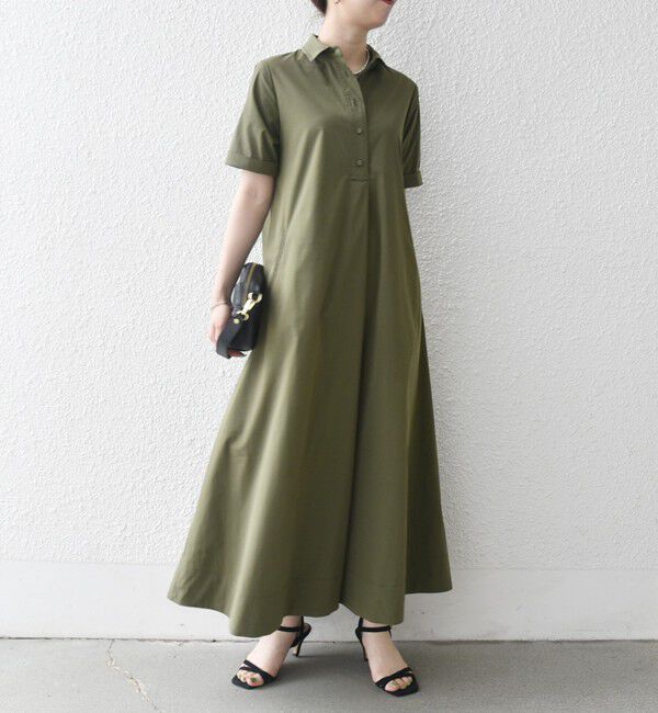 SHIPS any「SHIPS any:〈洗濯機可能〉タイプライター スキッパー フレア シャツ ワンピース」|ワンピース|