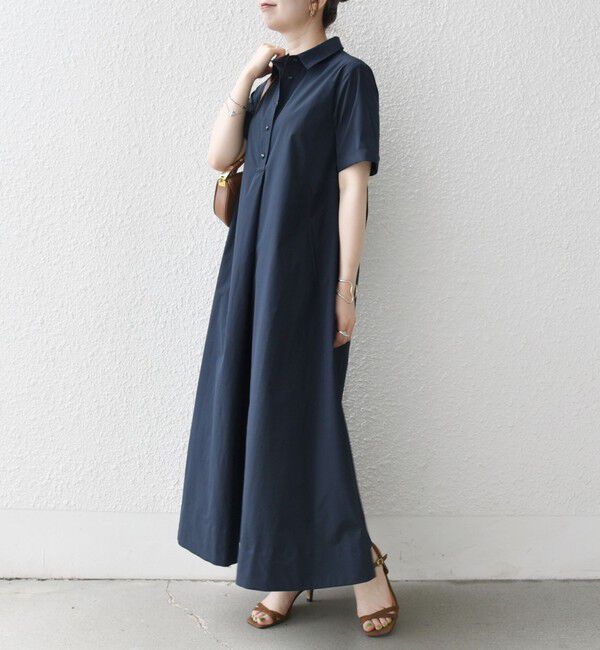 SHIPS any「SHIPS any:〈洗濯機可能〉タイプライター スキッパー フレア シャツ ワンピース」|ワンピース|