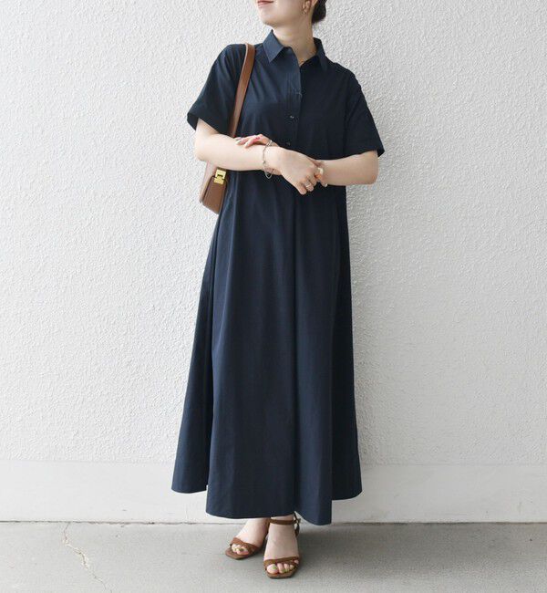 SHIPS any「SHIPS any:〈洗濯機可能〉タイプライター スキッパー フレア シャツ ワンピース」|ワンピース|