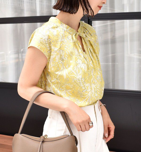 SHIPS for women「〈手洗い可能〉綿 ローン ボタニカル プリント フレンチ スリーブ ブラウス」|シャツ・ブラウス|