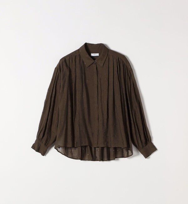 SHIPS any「SHIPS any:〈手洗い可能〉シアー ドット レギュラーカラー ギャザー シャツ」|シャツ・ブラウス|