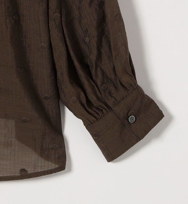 SHIPS any「SHIPS any:〈手洗い可能〉シアー ドット レギュラーカラー ギャザー シャツ」|シャツ・ブラウス|