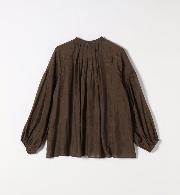 SHIPS any「SHIPS any:〈手洗い可能〉シアー ドット スタンドカラー パフ ギャザー ブラウス」|シャツ・ブラウス|