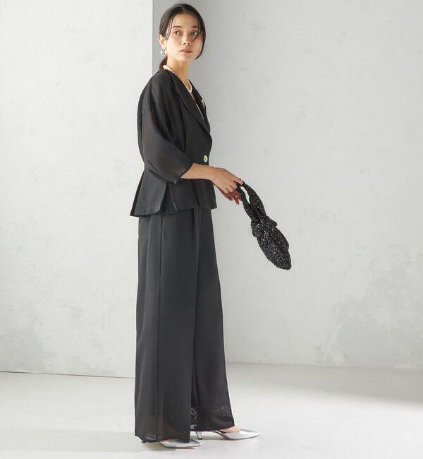 SHIPS for women「troisiemeCHACO:〈洗濯機可能〉メッシュ ワイド パンツ（セレモニー対応可）」|その他|