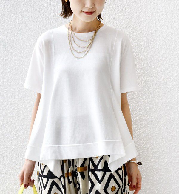 SHIPS for women「ヘムフレア ショート スリーブ プルオーバー」|Tシャツ・カットソー|