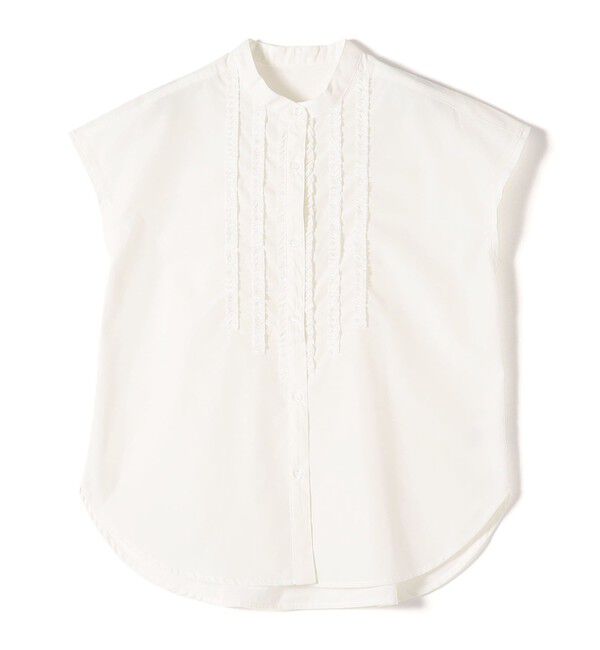 SHIPS Colors 「innowave:〈手洗い可能〉TC フロントフリル シャツ」|シャツ・ブラウス|オフホワイト