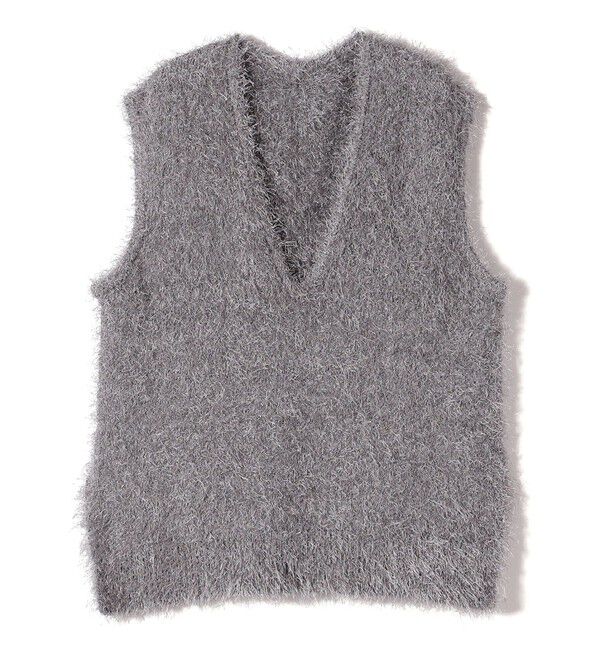 SHIPS Colors 「SHIPS Colors:〈手洗い可能〉フェイク フェザー Vネック ベスト◇」|ベスト・ジレ|