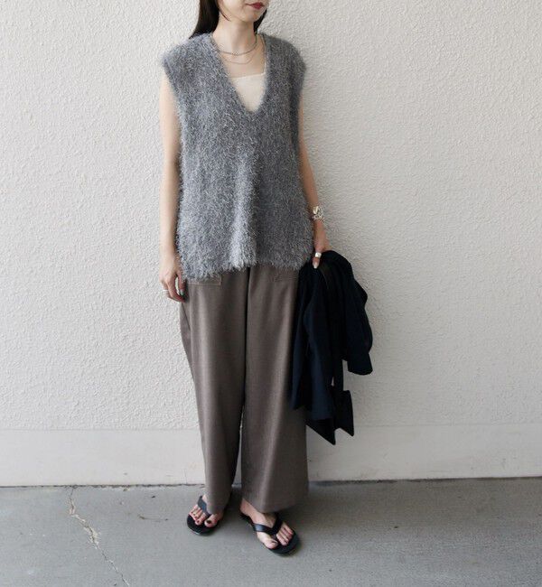 SHIPS Colors 「SHIPS Colors:〈手洗い可能〉フェイク フェザー Vネック ベスト◇」|ベスト・ジレ|