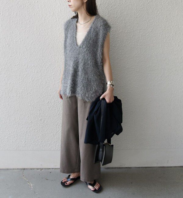 SHIPS Colors 「SHIPS Colors:〈手洗い可能〉フェイク フェザー Vネック ベスト◇」|ベスト・ジレ|