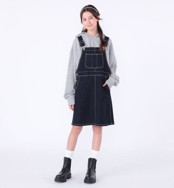 SHIPS KIDS「SHIPS KIDS:140～150cm /デニム オーバーオール スカート」|ジャンパースカート|