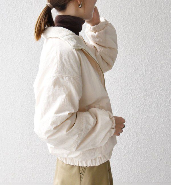 SHIPS any「SHIPS any: ナイロン &times; ボア リバーシブル スタンドカラー ショート ブルゾン」|ブルゾン・スタジャン|