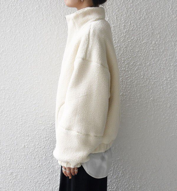 SHIPS any「SHIPS any: ナイロン &times; ボア リバーシブル スタンドカラー ショート ブルゾン」|ブルゾン・スタジャン|