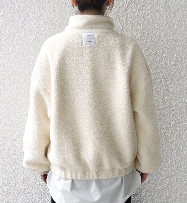 SHIPS any「SHIPS any: ナイロン &times; ボア リバーシブル スタンドカラー ショート ブルゾン」|ブルゾン・スタジャン|