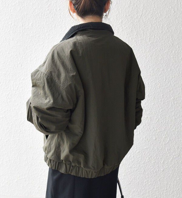 SHIPS any「SHIPS any: ナイロン &times; ボア リバーシブル スタンドカラー ショート ブルゾン」|ブルゾン・スタジャン|