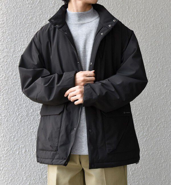 SHIPS any「SHIPS any:〈撥水/防風等〉多機能 中綿 2トーン スタンド ブルゾン 25AW◇」|ダウン|ブラック