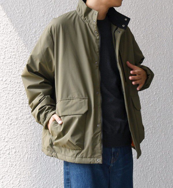 SHIPS any「SHIPS any:〈撥水/防風等〉多機能 中綿 2トーン スタンド ブルゾン 25AW◇」|ダウン|オリーブ