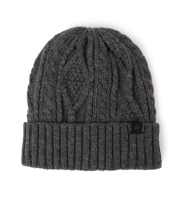 SHIPS any「SHIPS any: ケーブル ボア ワンポイント ピスネーム ワッチキャップ (ユニセックス)」|ニット帽|グレー