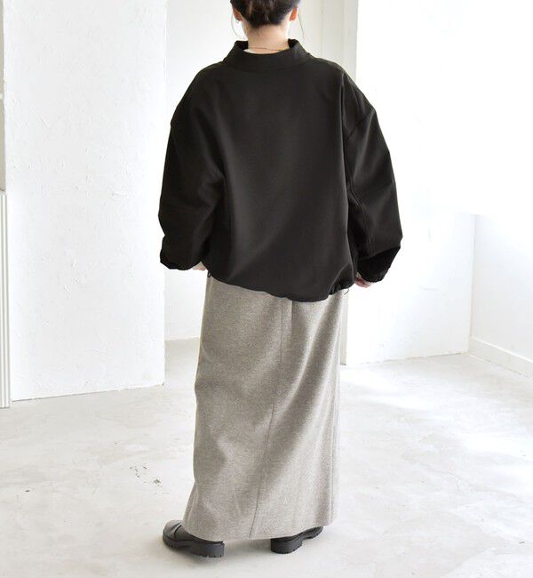 quaranciel「quaranciel:〈洗濯機可能〉ハーフ ジップ ロゴ 刺繍 ドロスト プルオーバー」|プルオーバー|