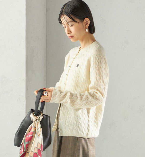 SHIPS for women「カシミヤ 細 ケーブル クルーネック カーディガン」|カーディガン|