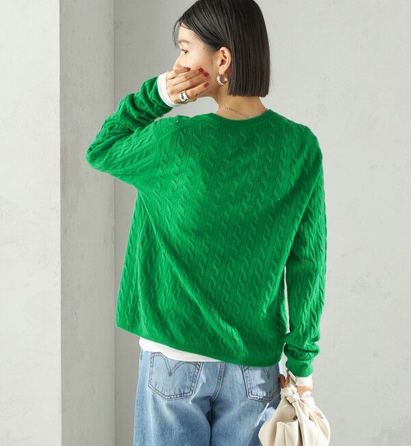 SHIPS for women「カシミヤ 細 ケーブル クルーネック カーディガン」|カーディガン|