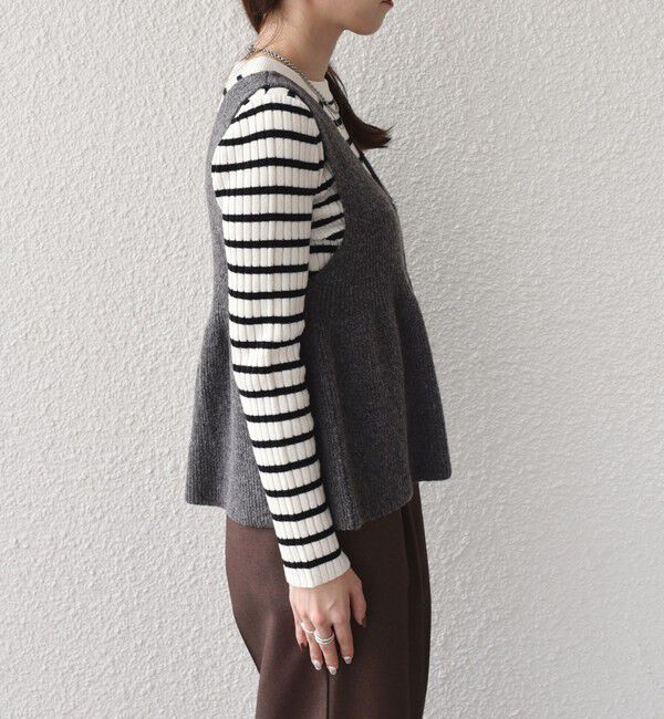 SHIPS Colors 「SHIPS Colors:〈手洗い可能〉ジップ ビスチェ &times; ボーダー ニット セット◇」|ニット・セーター|