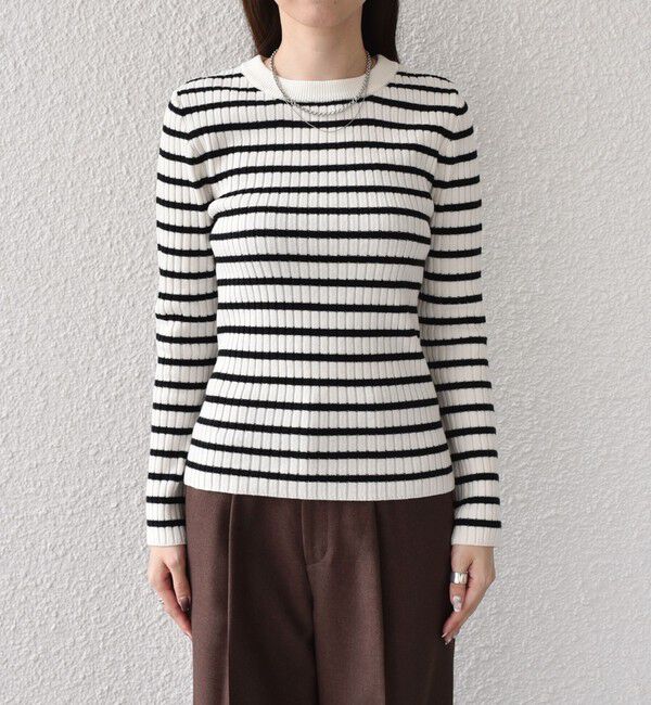 SHIPS Colors 「SHIPS Colors:〈手洗い可能〉ジップ ビスチェ &times; ボーダー ニット セット◇」|ニット・セーター|