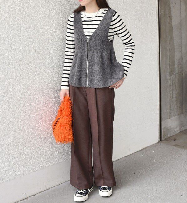 SHIPS Colors 「SHIPS Colors:〈手洗い可能〉ジップ ビスチェ &times; ボーダー ニット セット◇」|ニット・セーター|