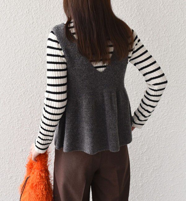 SHIPS Colors 「SHIPS Colors:〈手洗い可能〉ジップ ビスチェ &times; ボーダー ニット セット◇」|ニット・セーター|