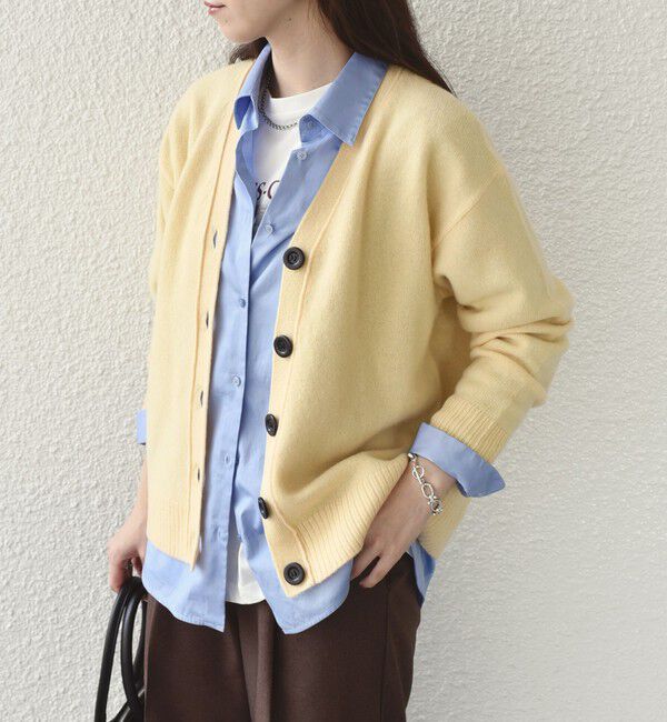 SHIPS Colors 「SHIPS Colors:〈手洗い可能〉CASHMILE(R) Vネック カーディガン」|カーディガン|クリーム