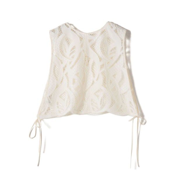 SHIPS for women「《予約》〈手洗い可能〉刺繍 スカラップ レース ノースリーブ プルオーバー」|ベスト・ジレ|