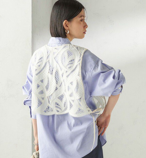 SHIPS for women「《予約》〈手洗い可能〉刺繍 スカラップ レース ノースリーブ プルオーバー」|ベスト・ジレ|