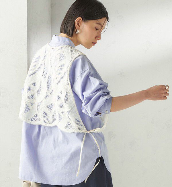 SHIPS for women「《予約》〈手洗い可能〉刺繍 スカラップ レース ノースリーブ プルオーバー」|ベスト・ジレ|