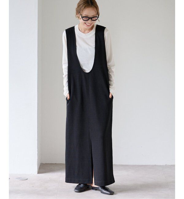 OUTDOOR PRODUCTS Usual Things「前後2WAY コットンWフェイスジャージージャンパースカート」|ワンピース|