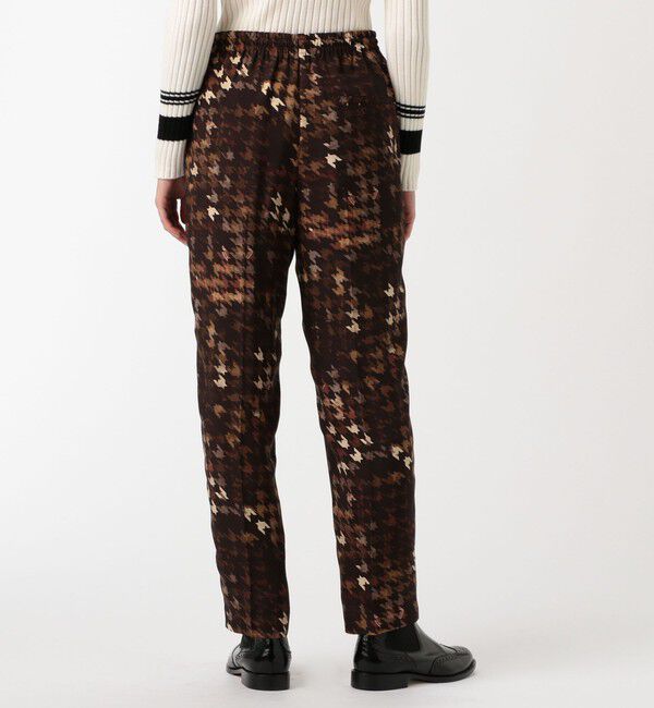 DES PRES「ハウンドトゥースグラフィカルプリント ウエストギャザーテーパードパンツ」|その他|