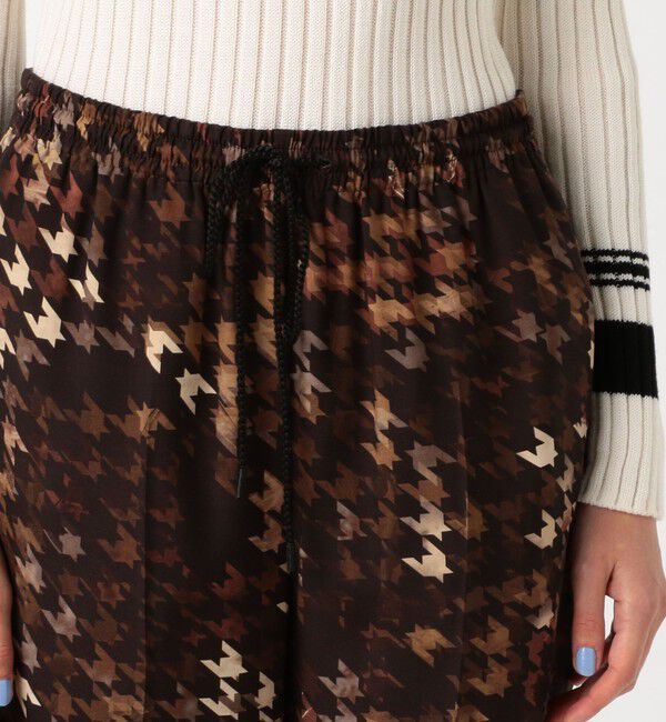 DES PRES「ハウンドトゥースグラフィカルプリント ウエストギャザーテーパードパンツ」|その他|