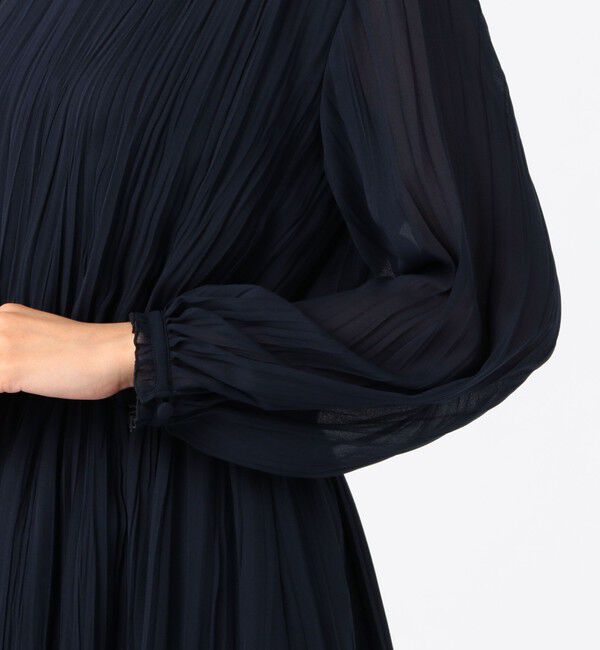 Ballsey「ランダムプリーツジョーゼット ウエストギャザーワンピース」|ワンピース|