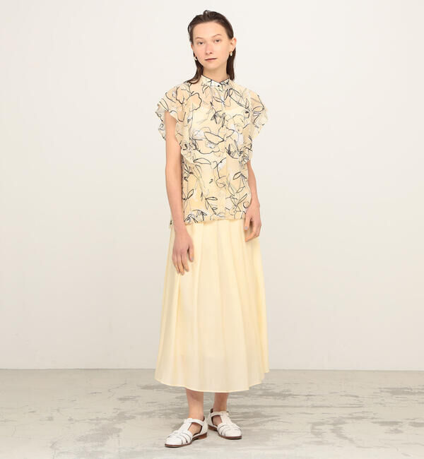 Ballsey「コットンドビーツイル タックプリーツロングスカート」|フレア|