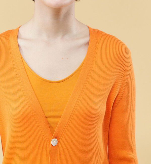 GALERIE VIE「ギザコットンリブ Vネックロングカーディガン」|カーディガン|