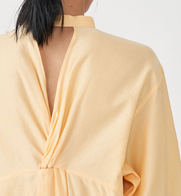 MACPHEE「コットンモールスキン バンドカラーシャツワンピース」|ワンピース|