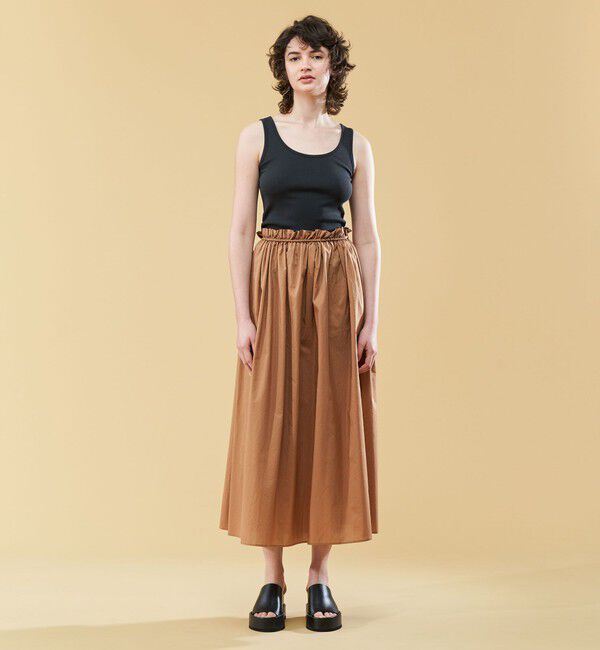 DES PRES「コットンシルクタイプライター ギャザースカート」|スカート|