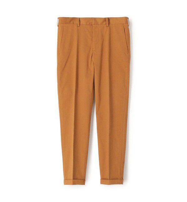 TOMORROWLAND MENS「ストレッチサテン スリムテーパードパンツ」|チノ|45 キャメル