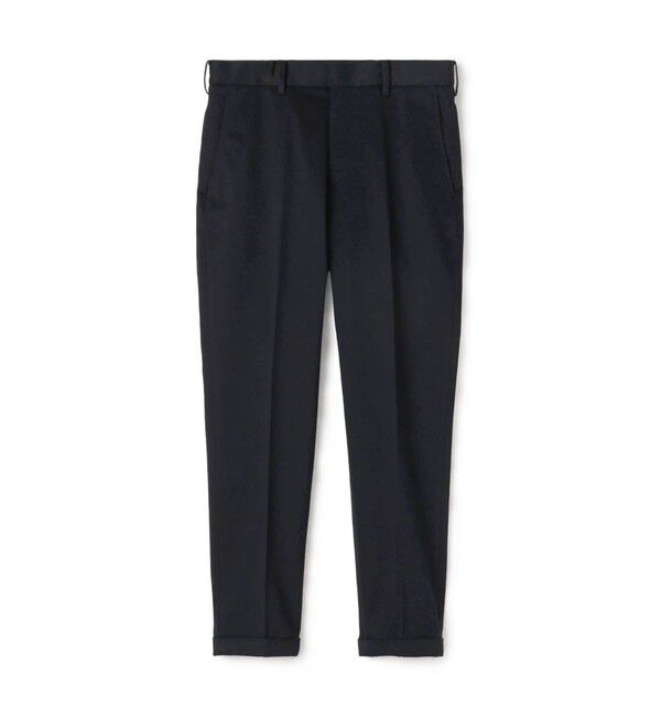 TOMORROWLAND MENS「ストレッチサテン スリムテーパードパンツ」|チノ|69 ネイビー