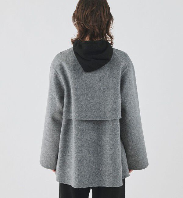 GALERIE VIE「ウールダブルフェイス カラーレス ショートトレンチコート」|ノーカラーコート|