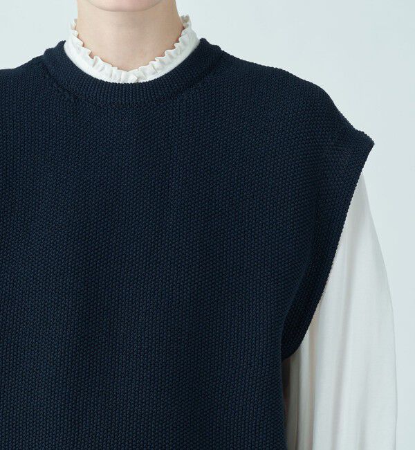 Ballsey「モスステッチ バックオープンベスト」|ニット・セーター|