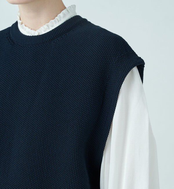 Ballsey「モスステッチ バックオープンベスト」|ニット・セーター|