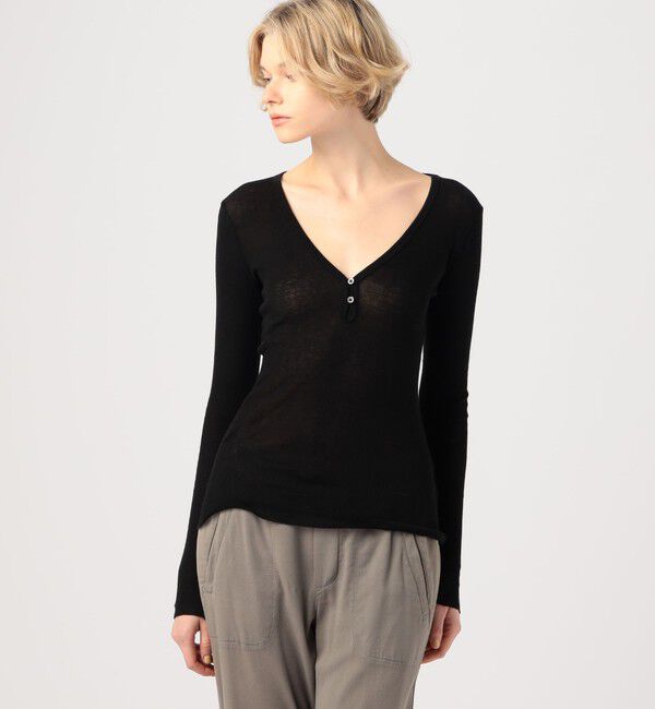 JAMES PERSE「コットンカシミヤブレンドリブ ヘンリーネックプルオーバー WVA3940」|Tシャツ・カットソー|