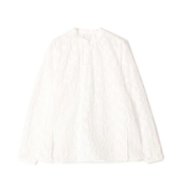 MACPHEE「シアーカットジャカード スタンドネックブラウス」|シャツ・ブラウス|12 ホワイト系