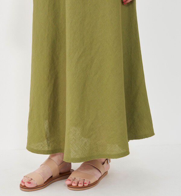 GALERIE VIE「リネンポプリン フレアマキシスカート」|フレア|